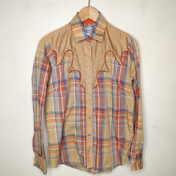 Rockmount Ranch Wear Custom Fit Womens Western Shirt Plaid Pearl Snap - Picture 1 of 10